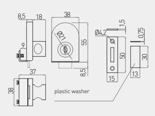 Glass door security cam lock - cam,