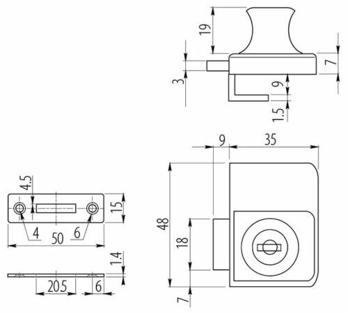 Glass door security cam lock - cam,