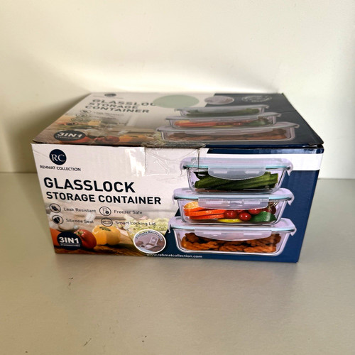Rehmat glass lock food storage - glass,