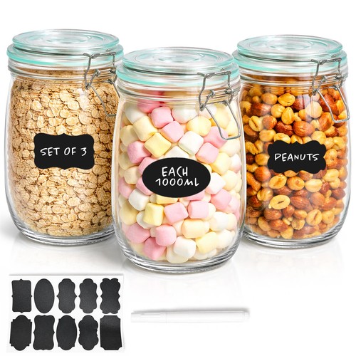 Glass storage jars set 3 - glass,