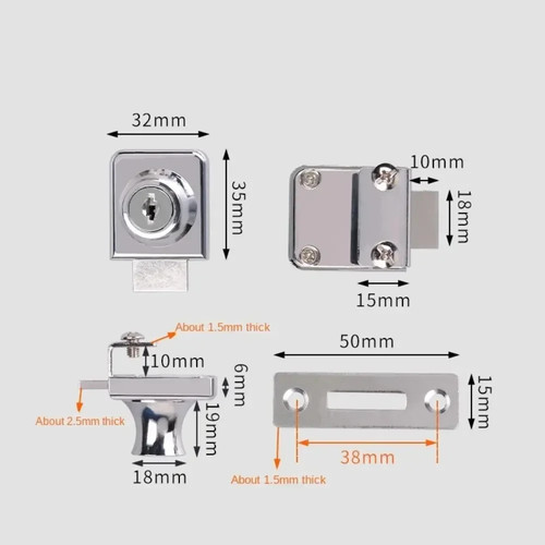 Glass door lock - glass, &