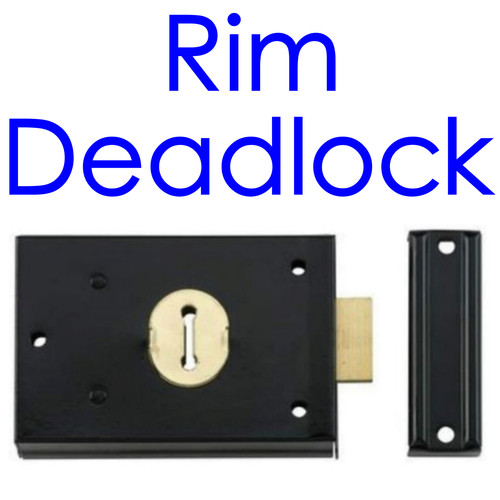 Black rim lock - black, dead